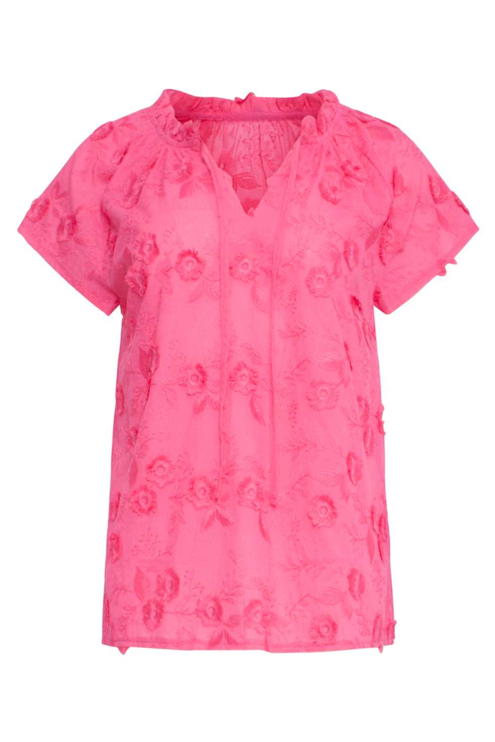 24354 Dames Fuchsia Top Met Korte Raglan Mouwen | Pink
