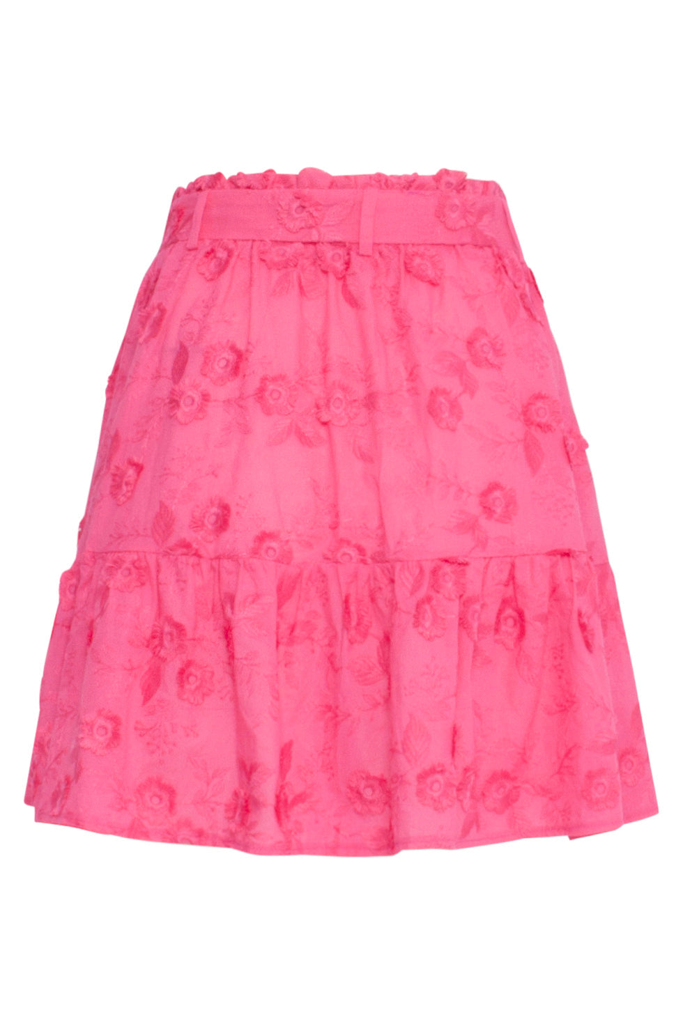 24355 Fuchsia Rok Met 3d Bloemenstructuur | Fuchsia