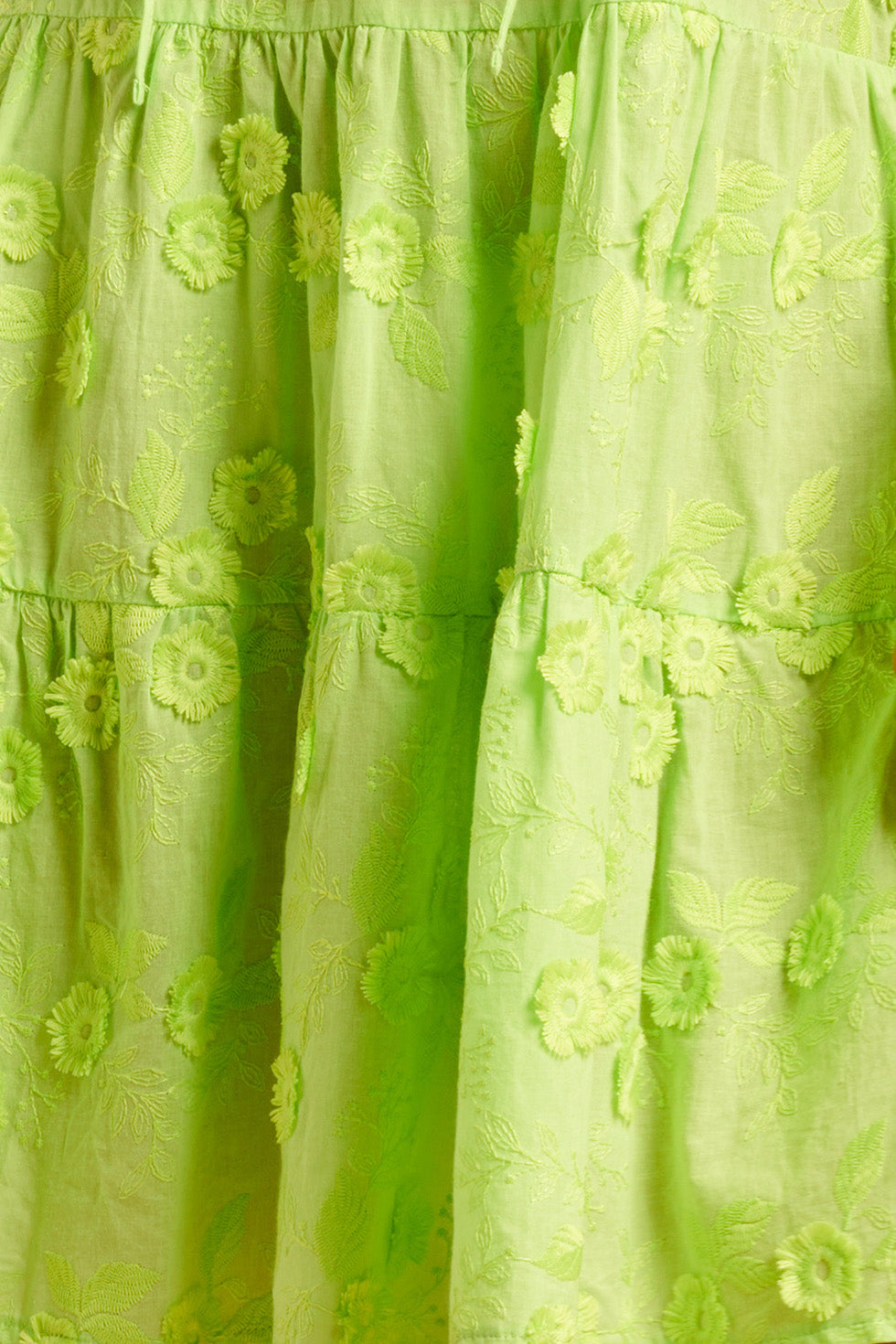 24355 Rok Met 3D Bloemenstructuur | Lime
