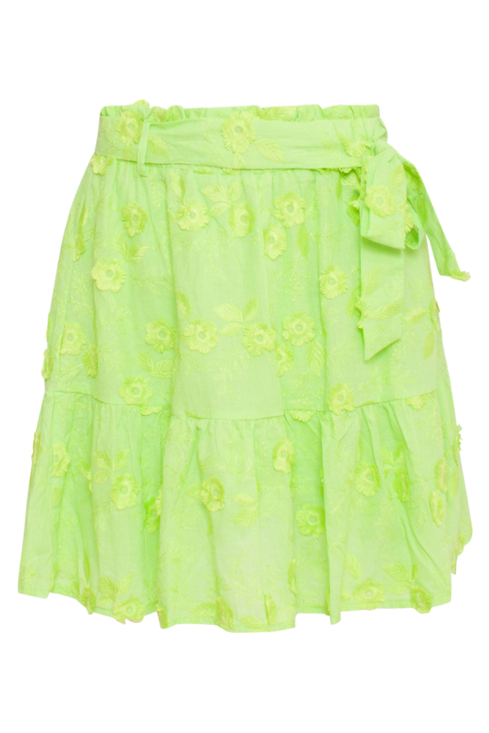 24355 Rok Met 3D Bloemenstructuur | Lime