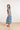 24363 Vestido maxi de senhora com estampado animal | Branco - Azul-claro
