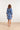 24377 Dames Jurk Met Bloemenprintcrochet Detail | White - Blue