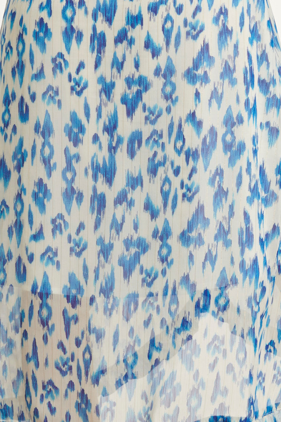 24404 Licht Chiffon Zomerjurk Met Aztec Print | White-Blue