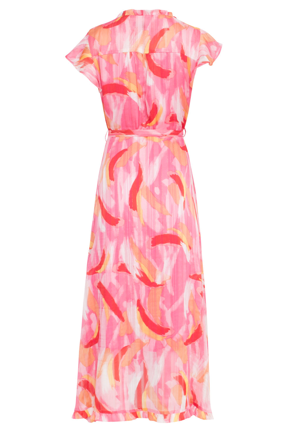 24409 Chiffon Zomerjurk Met Abstracte Schilderprint | Muticolour