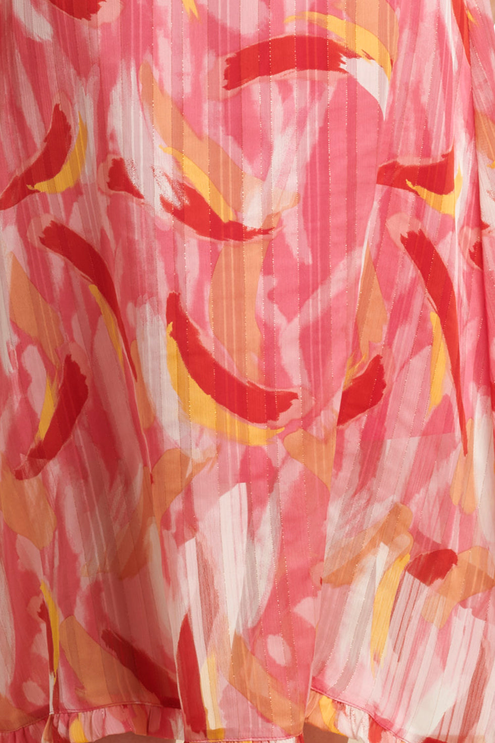 24409 Chiffon Zomerjurk Met Abstracte Schilderprint | Muticolour