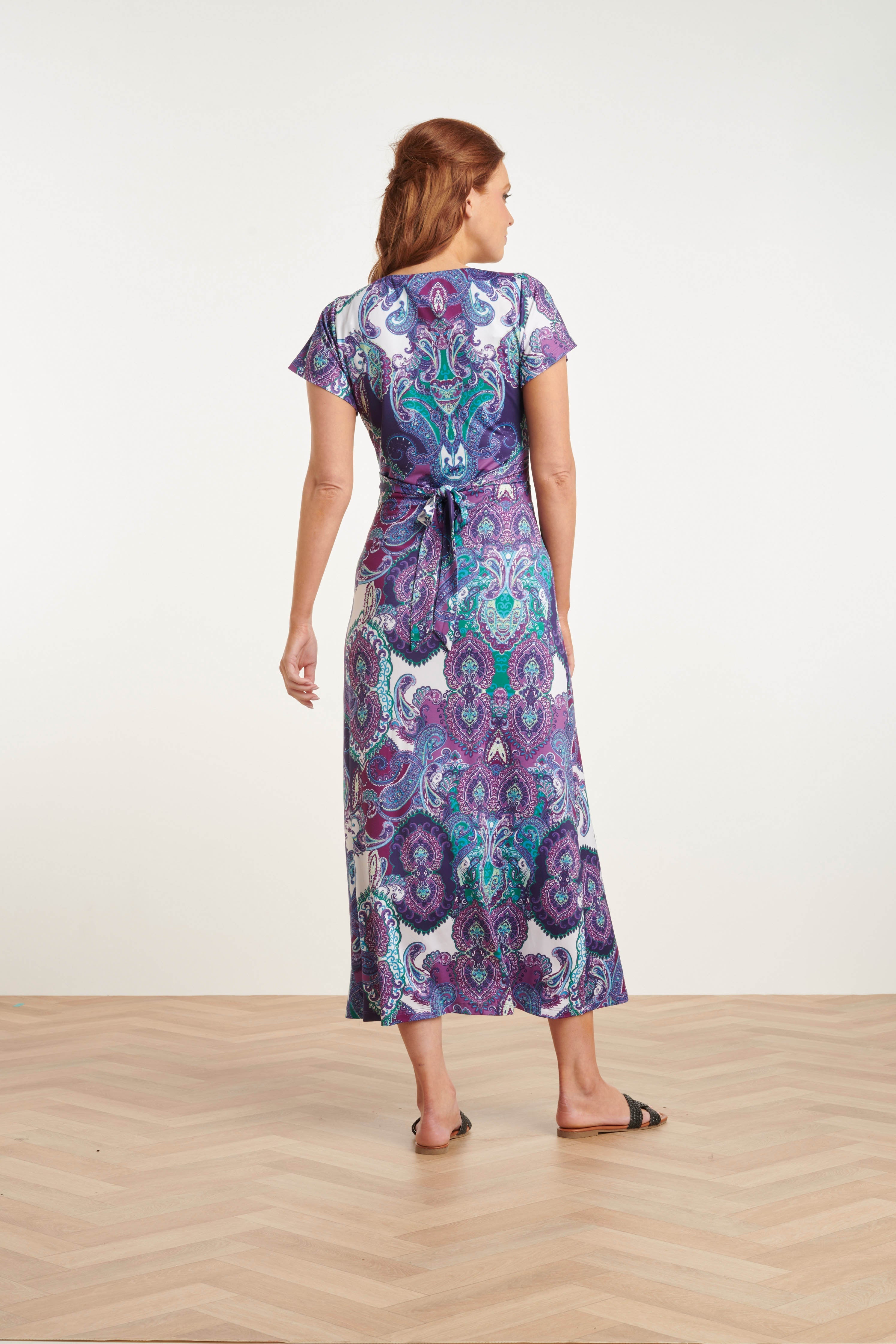 24423 Stretch Zomerjurk Met Ornamentprint | Muticolour
