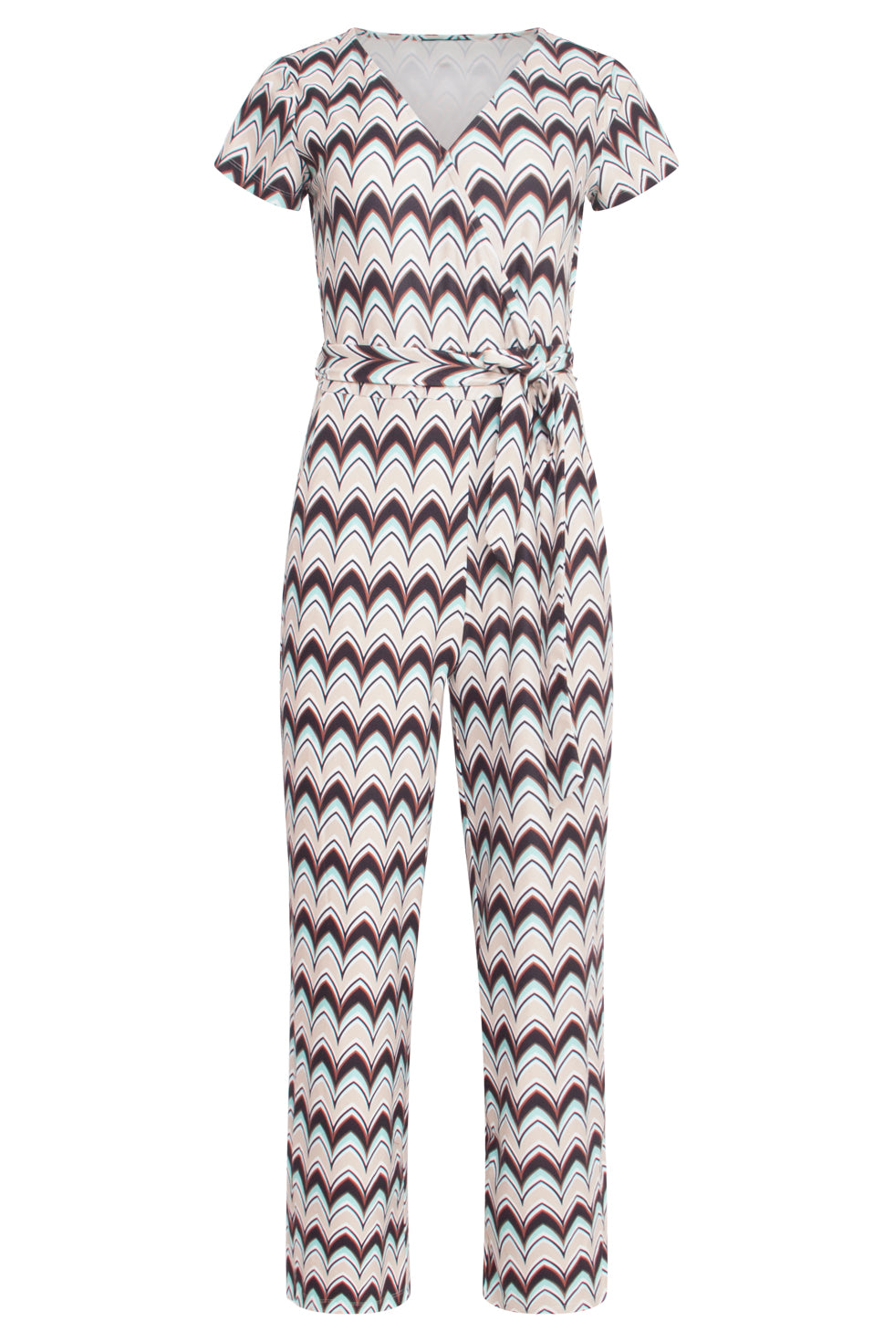 24427 Zachte Stretch Grafische Print Zomer Jumpsuit | Muticolour