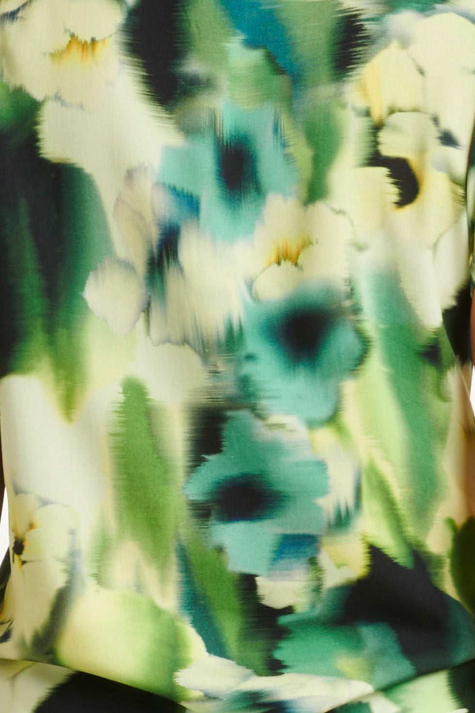 24428 Mashed Lemon Zomer Wijde Broek Met Abstracte Bloemenprint - Tinten | Black-Yellow