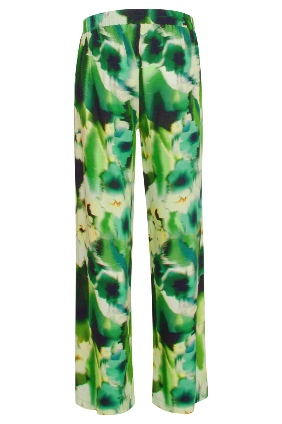 24428 Mashed Lemon Zomer Wijde Broek Met Abstracte Bloemenprint - Tinten | Black-Yellow