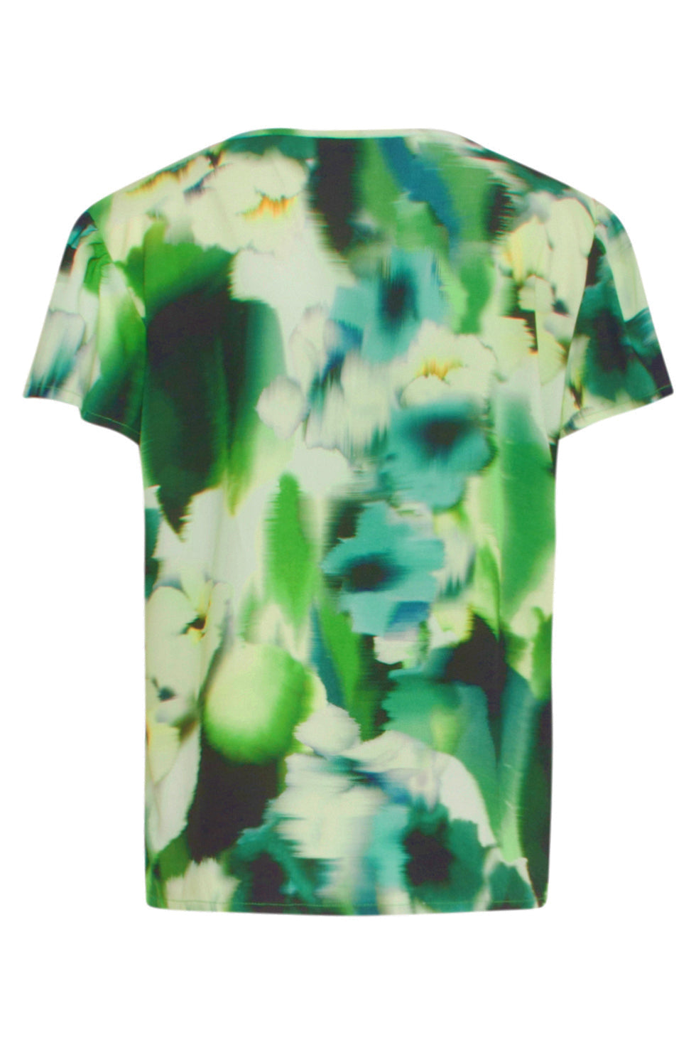 24429 Zomerse Loose Top Met Abstracte Bloemenprint - Tinten | Black-Yellow