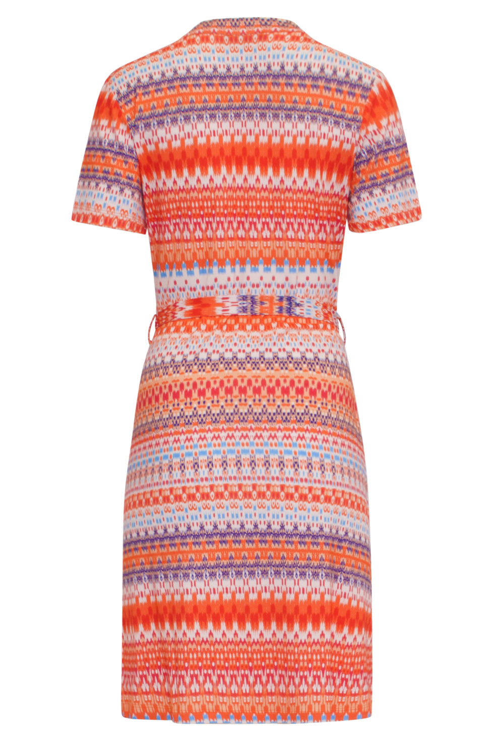 24437 Zomergetinte Abstract Aztekenprint Zacht Stretch Zomerjurkje | Muticolour