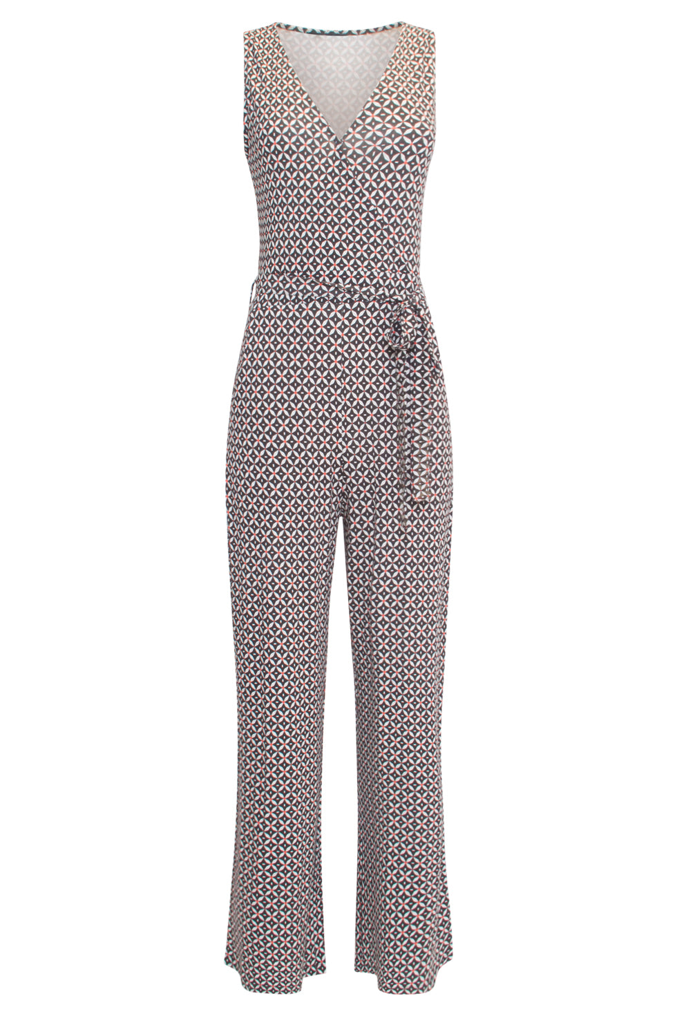 24439 Donkere Grafische Print Jumpsuit | Muticolour