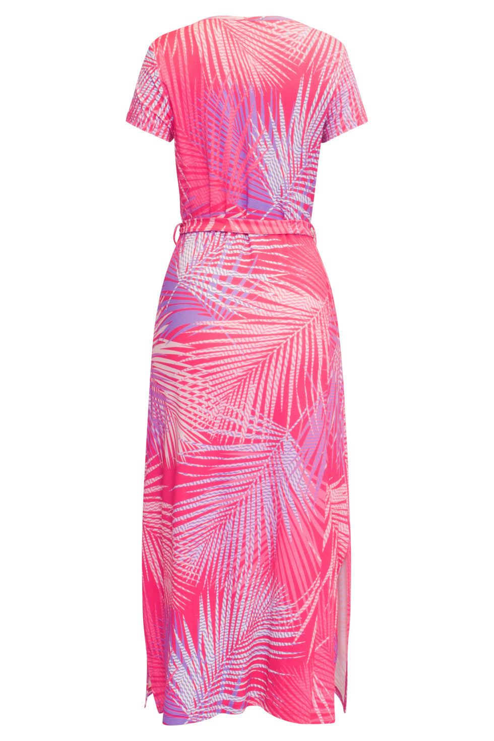 24440 Stretchy Maxi Zomerjurk | Pink-White