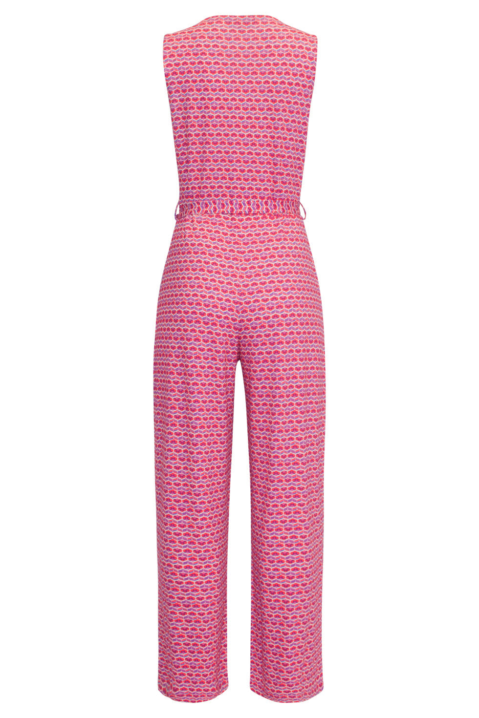 24444 Retro Grafische Print Jumpsuit - Wijde Pijpen | Muticolour