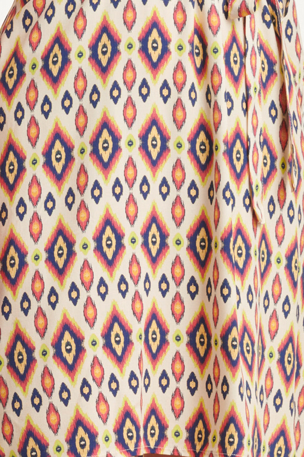 24455 Zomerjurk Met Pofmouwenfel Aztec Print | Muticolour
