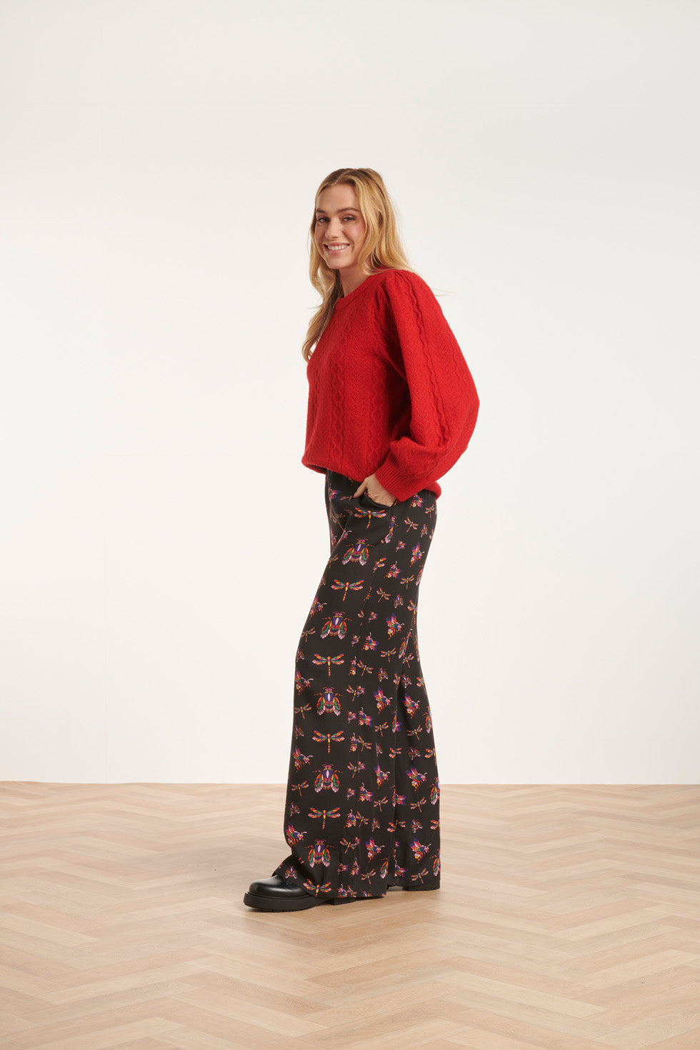24505 E Wijde Broek Met Vrolijke Insectenprint | Black - Muticolour