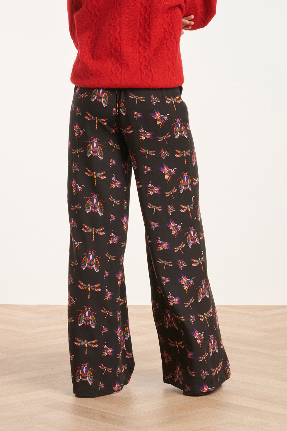 24505 E Wijde Broek Met Vrolijke Insectenprint | Black - Muticolour