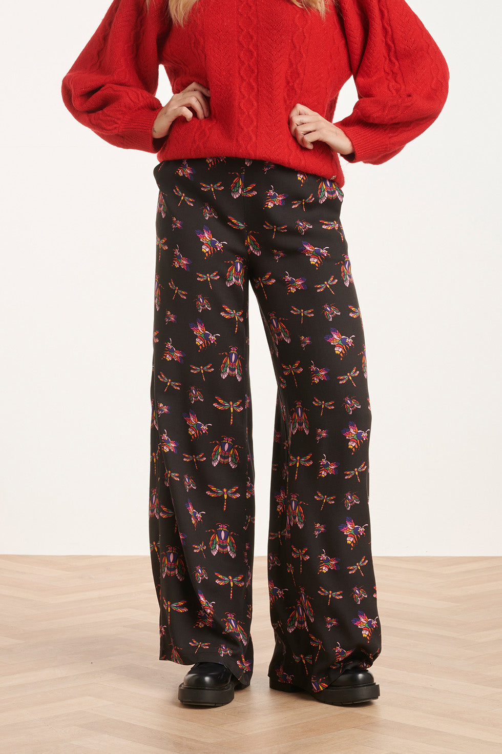 24505 E Wijde Broek Met Vrolijke Insectenprint | Black - Muticolour