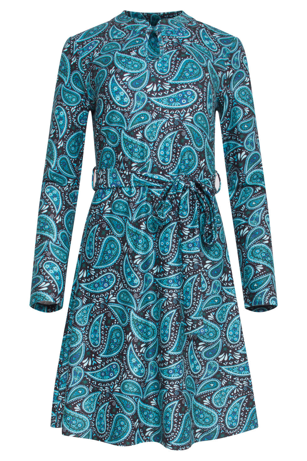 24512 Paisley Bedrukte Korte Jurk | Black - Muticolour