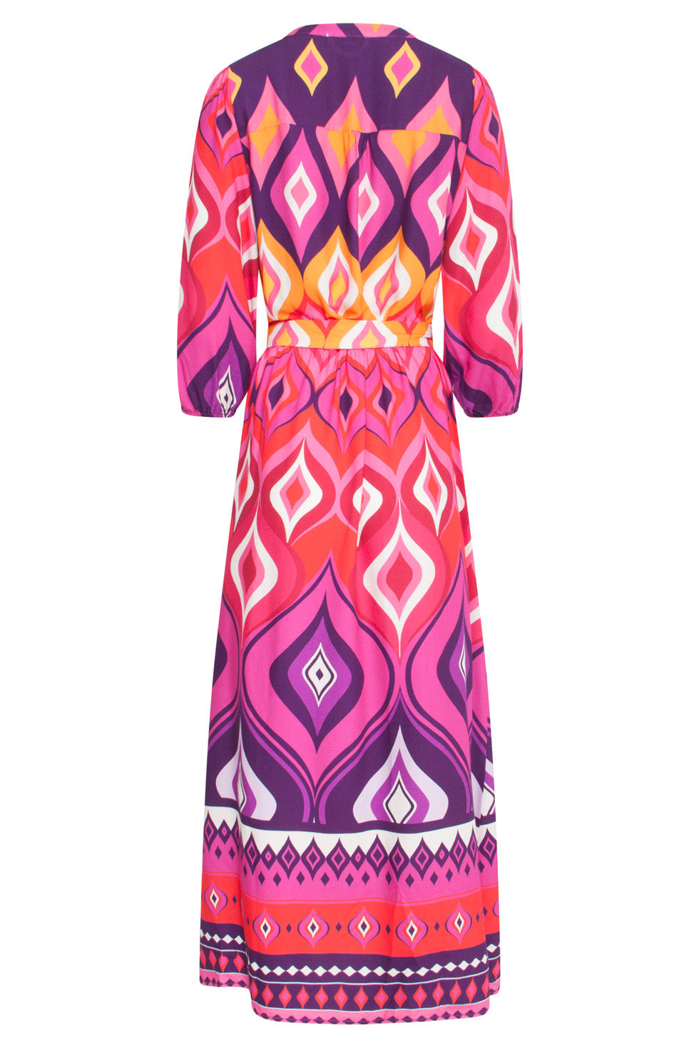 24514 Rijke Midi Jurk | Purple-Multicolour