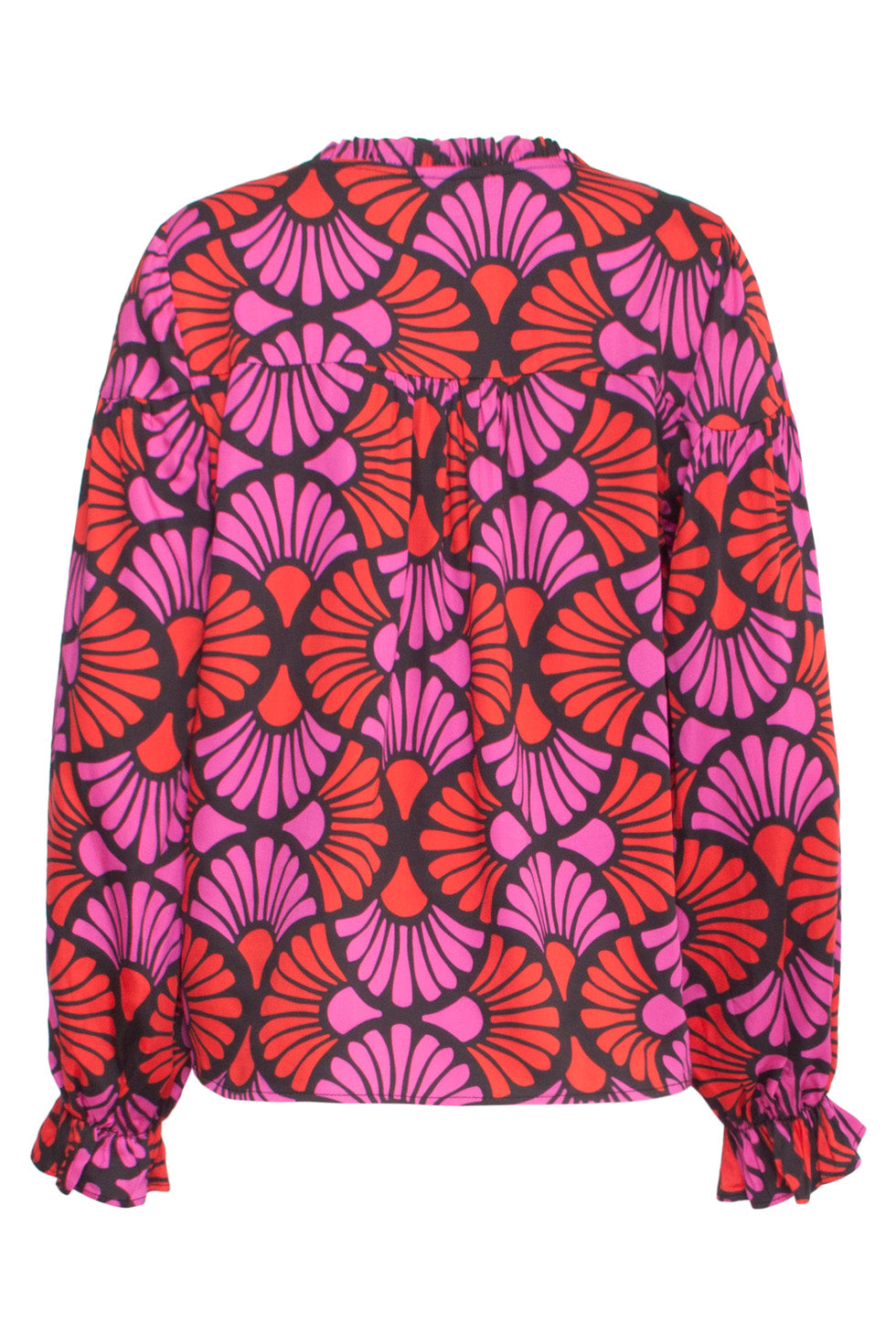24516 -Fuchsia Gedrukte Top | Blackwhite