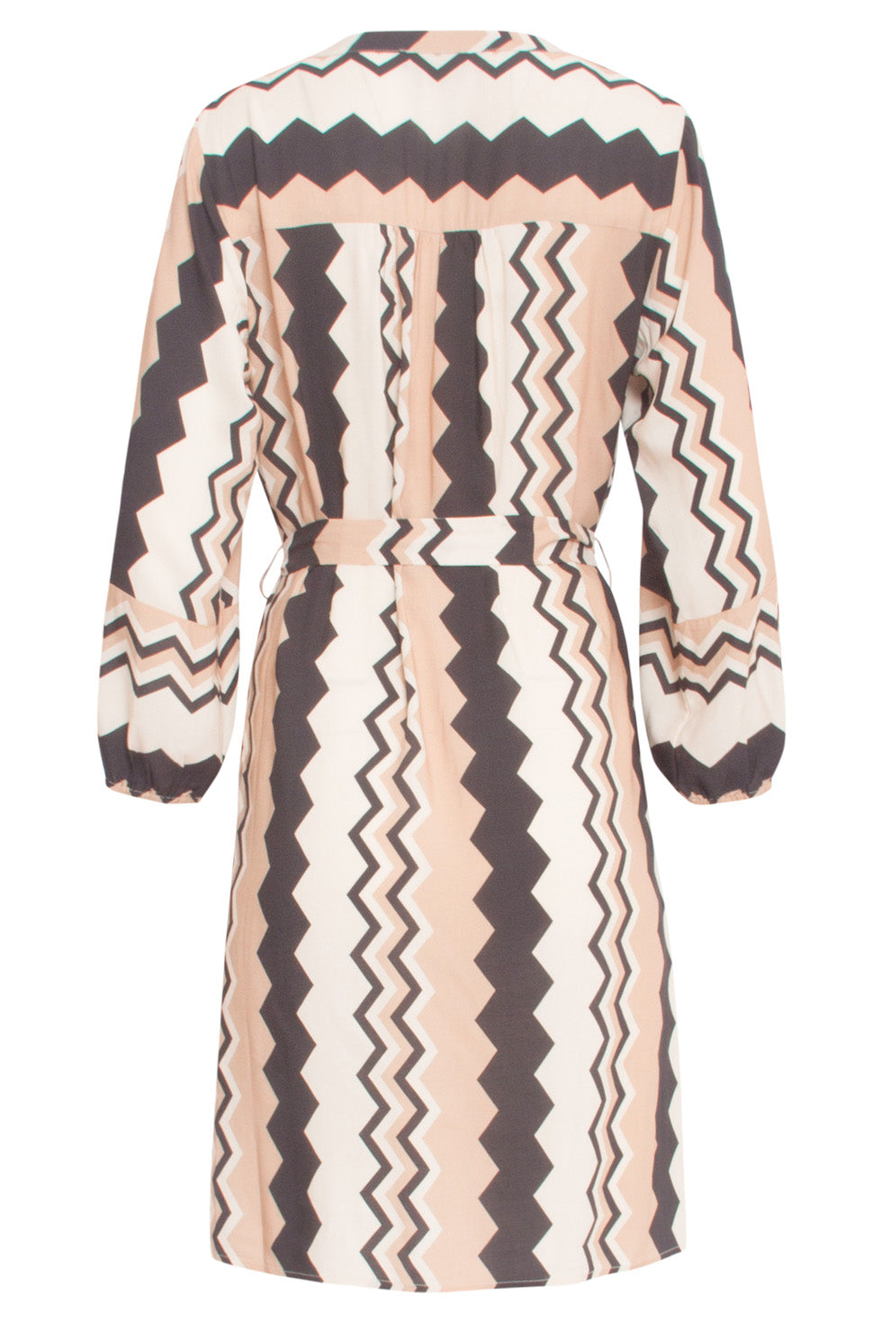 24528 Zigzag Jurk | Sand-Black