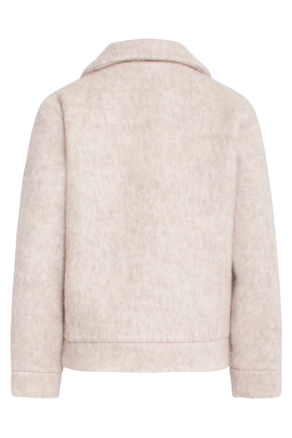 24548 Beige Korte Jas Met Grote Zakken | Sand