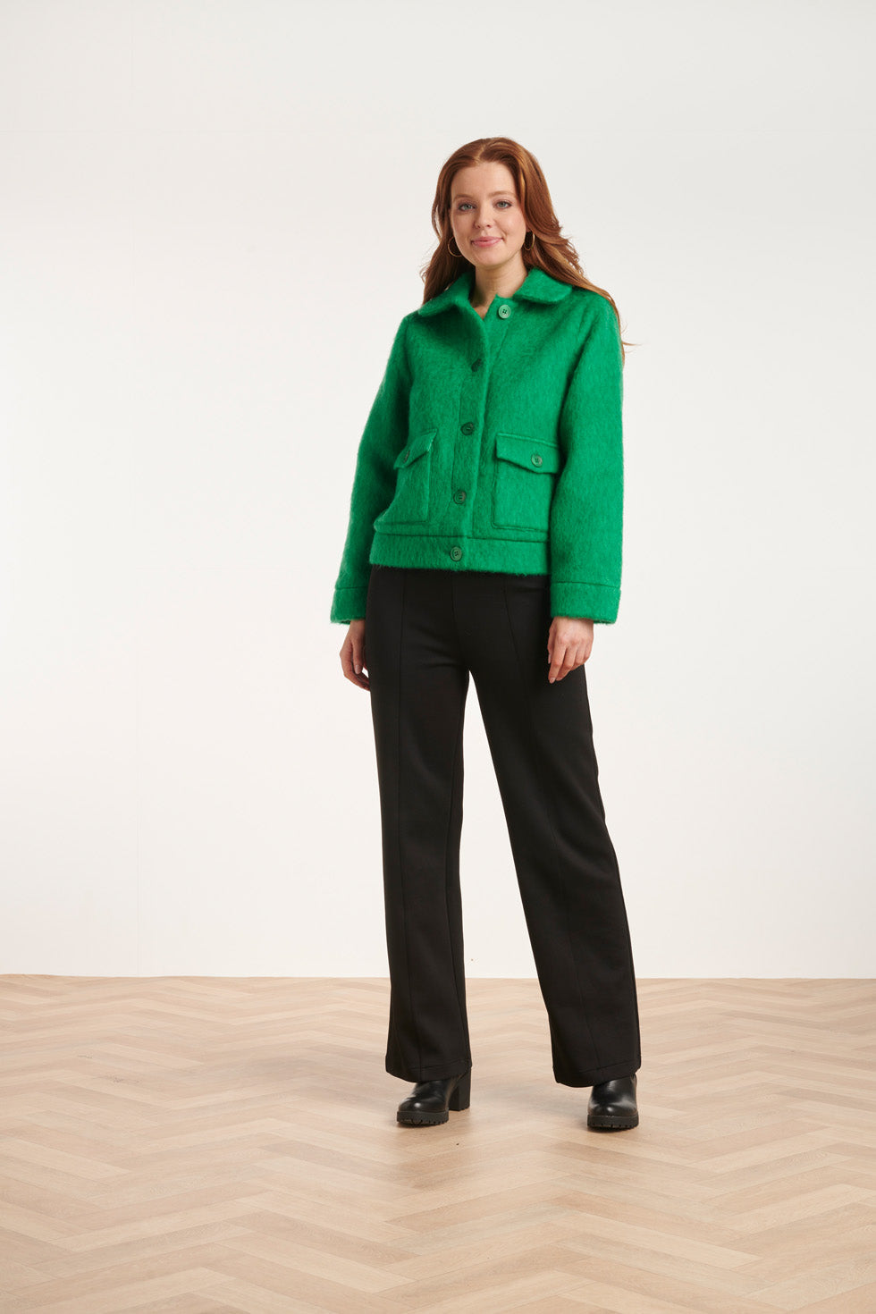 24548 Korte Jas Met Grote Zakken | Green
