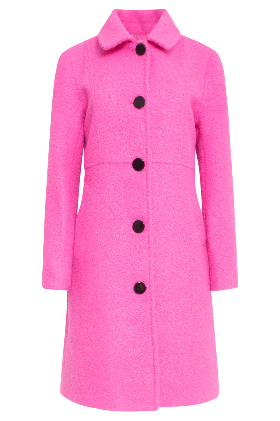 24550 Lange Bouclé Jas | Fuchsia