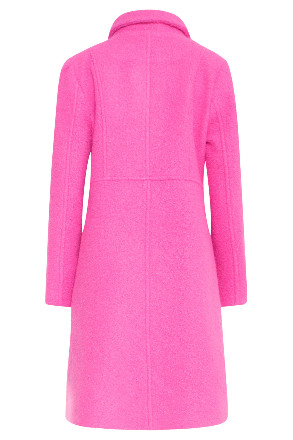 24550 Lange Bouclé Jas | Fuchsia