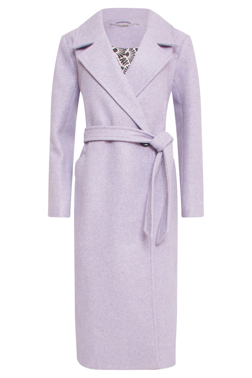 24552 Lange Lila Jas Met Grote Revers | Lilac