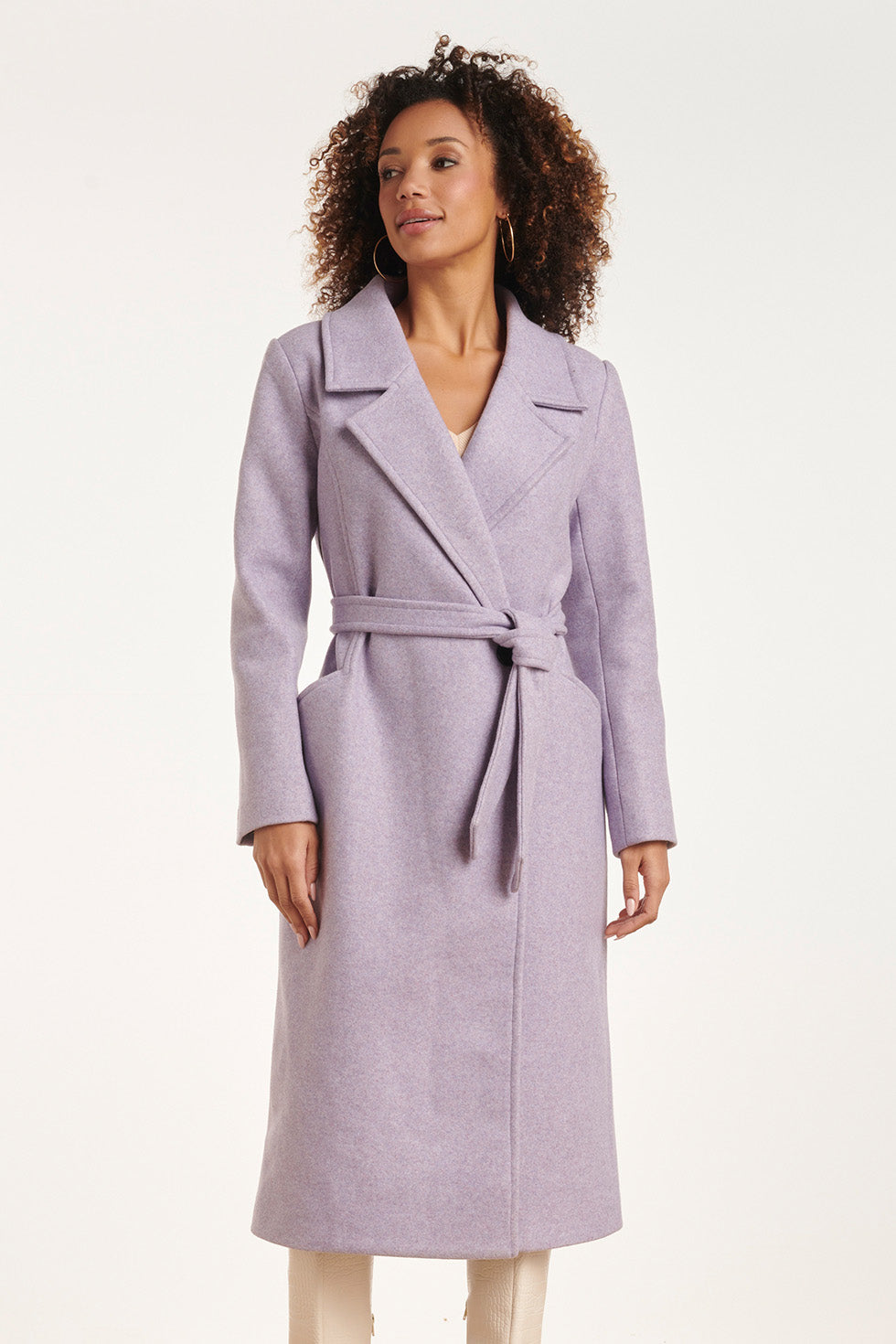 24552 Lange Lila Jas Met Grote Revers | Lilac