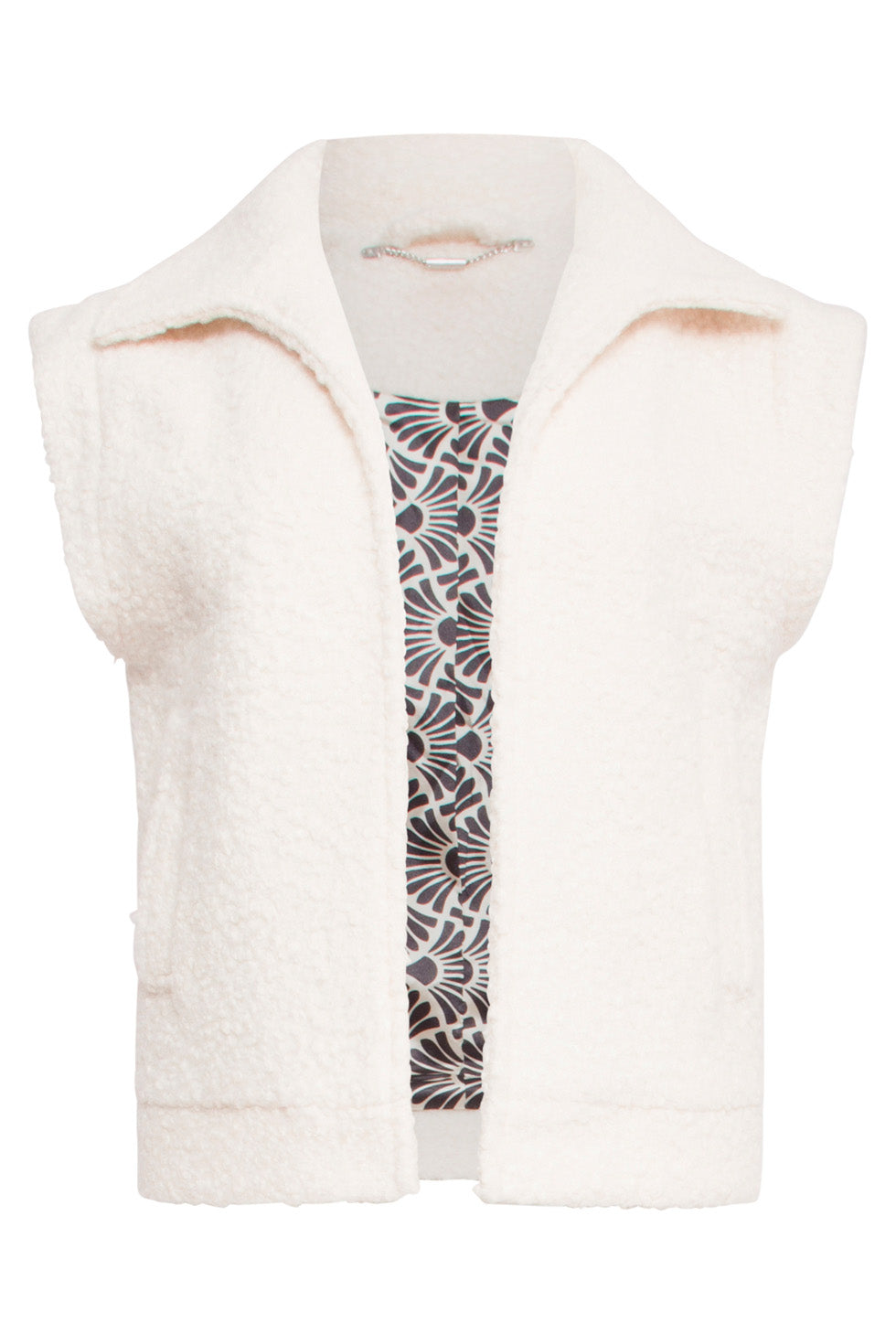 24554 Open Bouclé Gilet | Off White