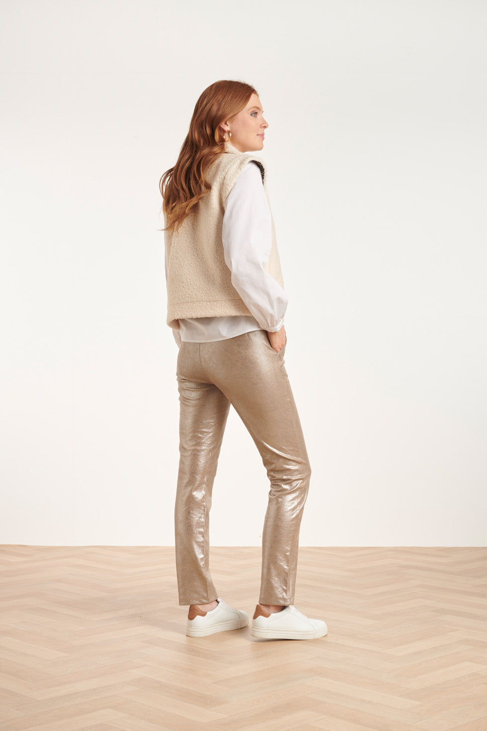 24554 Open Bouclé Gilet | Off White