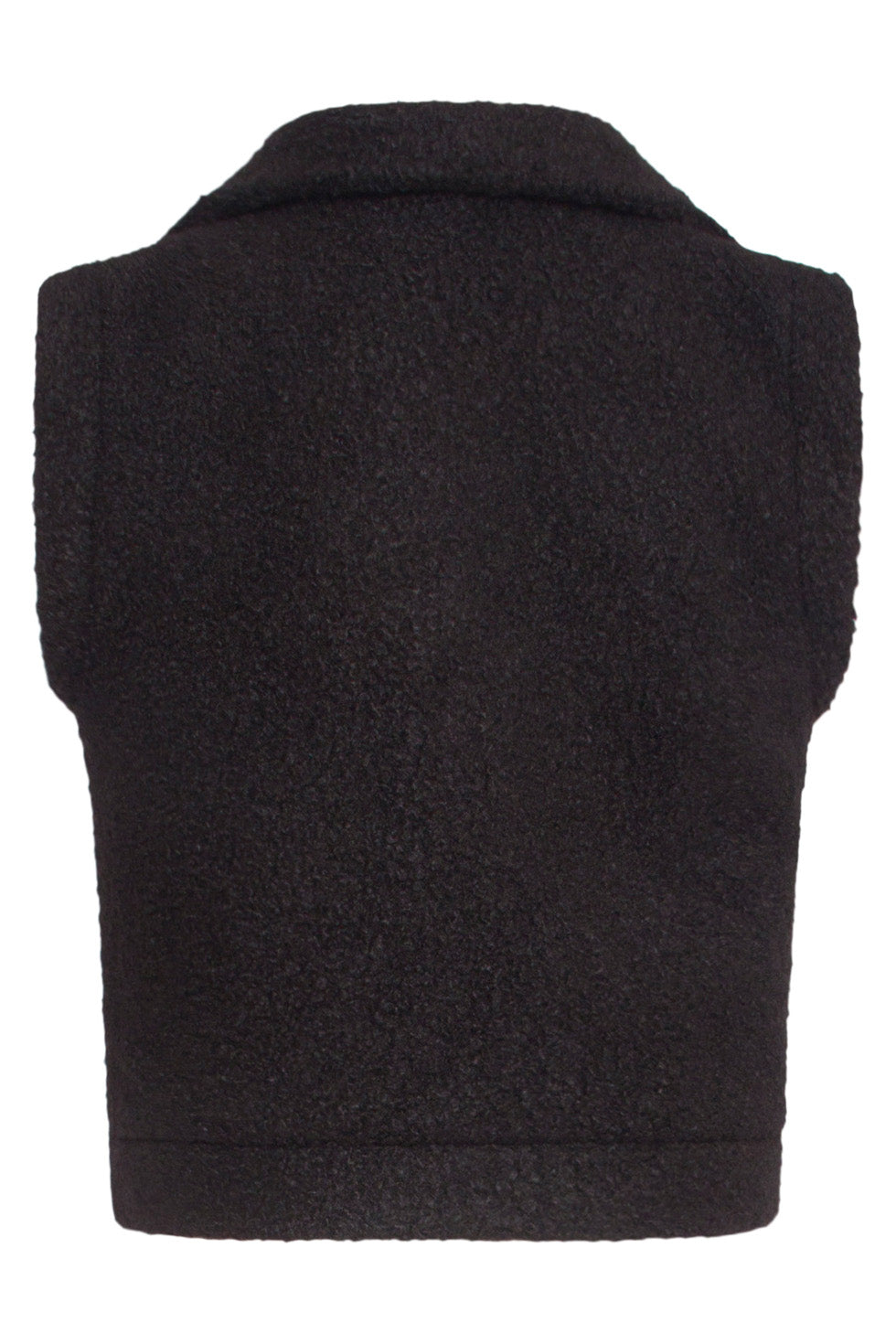 24554 Open Bouclé Gilet | Black