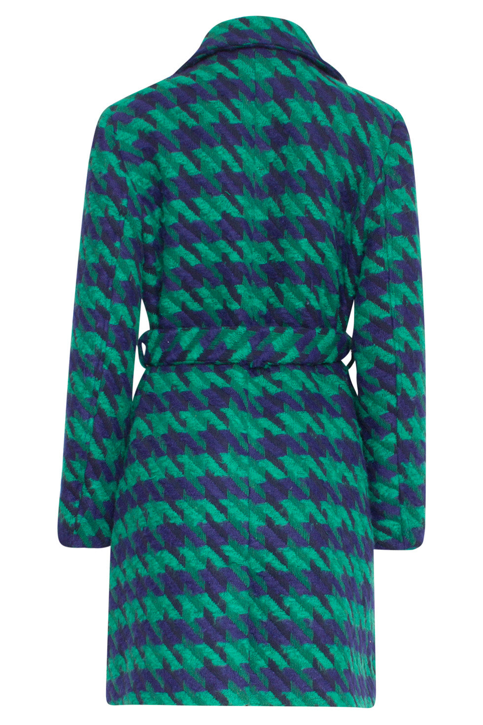 24560 Lange Pied-De-Poule Jas | Green-Cobalt