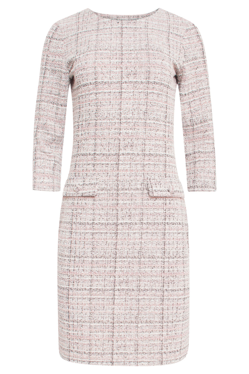 24568 Licht Textuur Jurk | Babypink-Multicolour