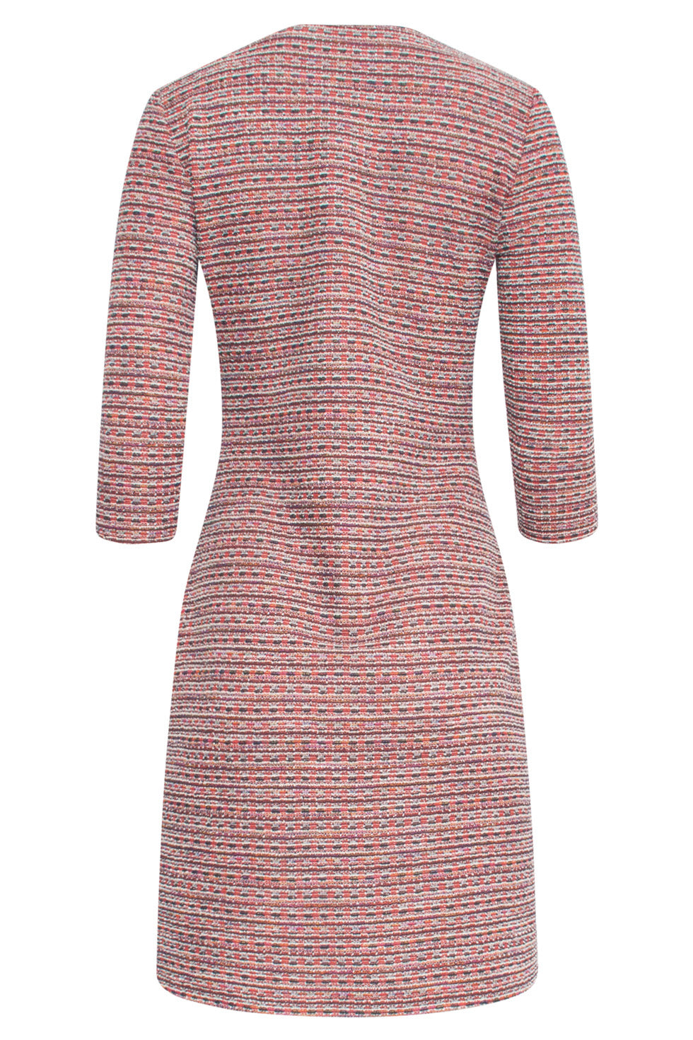 24573 Veele Textuur Korte Jurk | Red-Multicolour