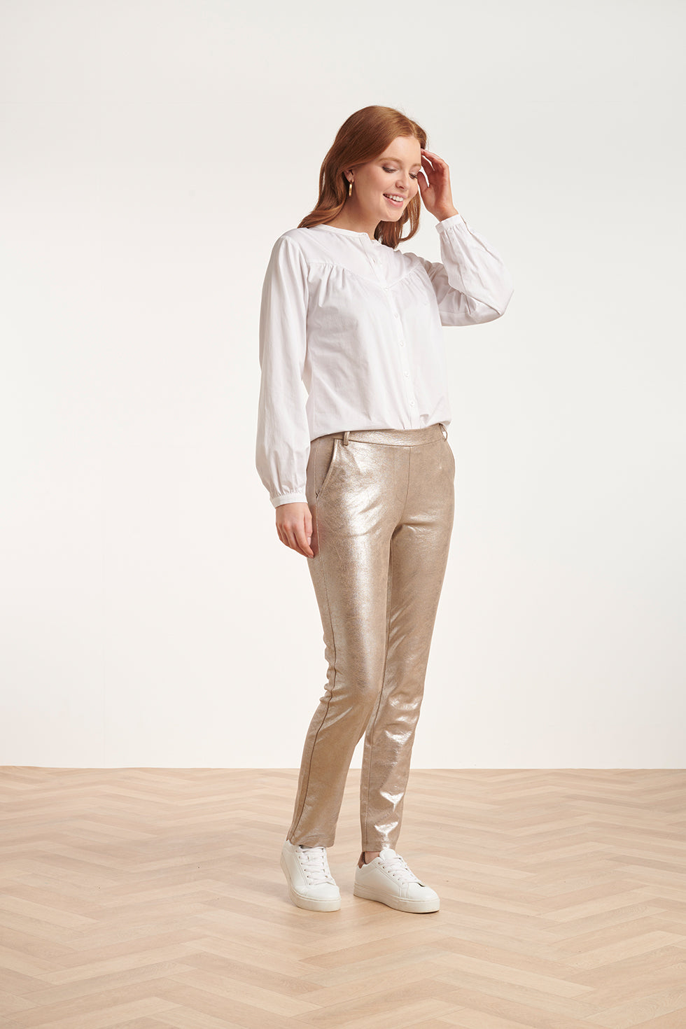 24580 Puffy Sleeve Blouse | White