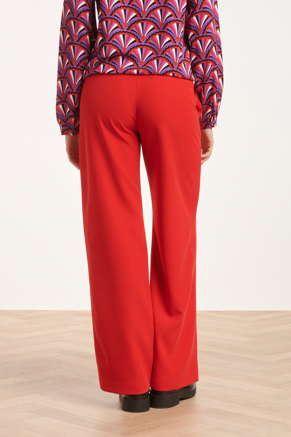 24586 Tailored Broek Met Wijde Pijpen | Red