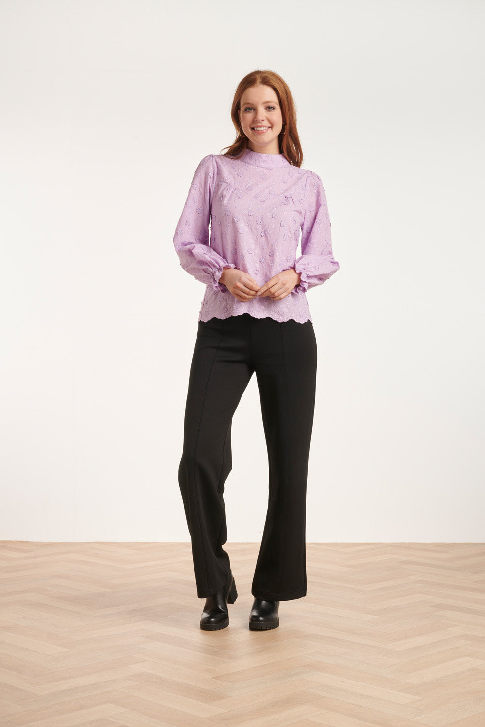 24591 Bloem Textuur Lila Blouse | Lilac