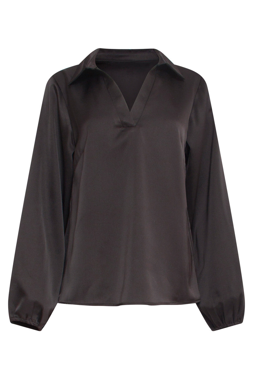 24594 Satijnen E Top | Black