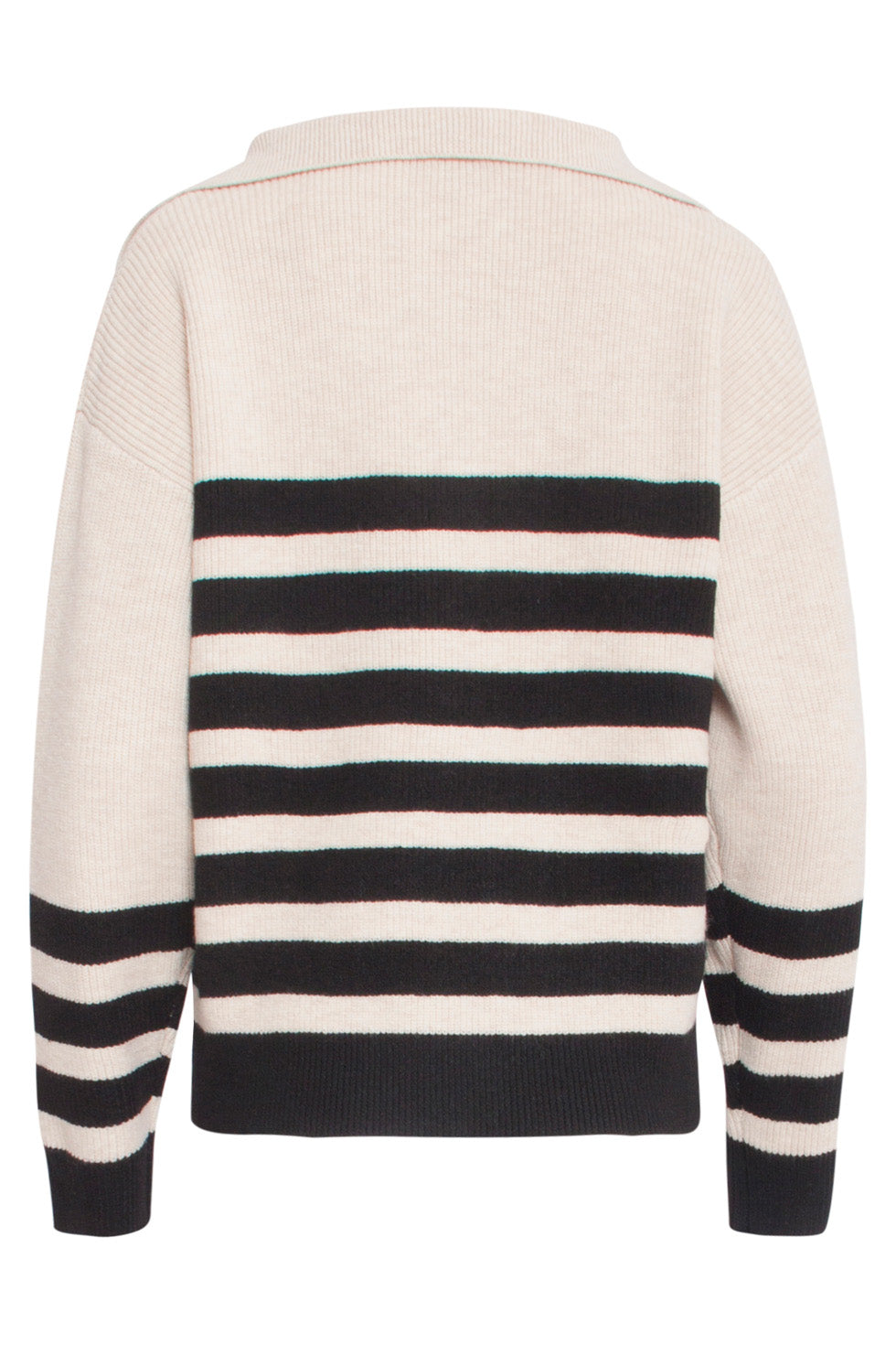 24620 Moderne Gestreepte Gebreide Trui | Sand - Black