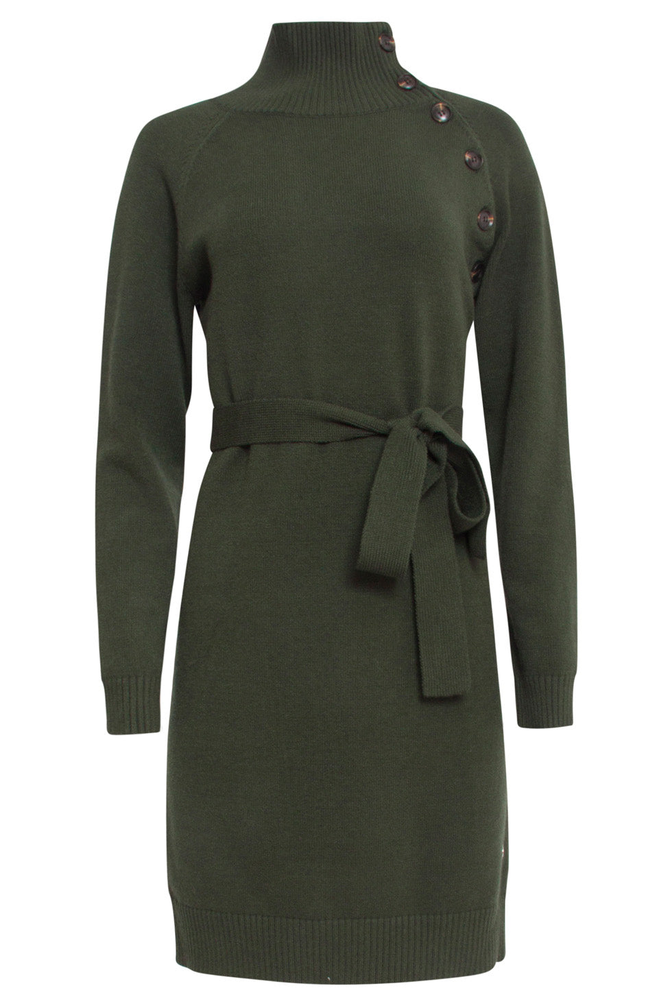 24621 Gebreide Jurk Met Hoge Hals | Army