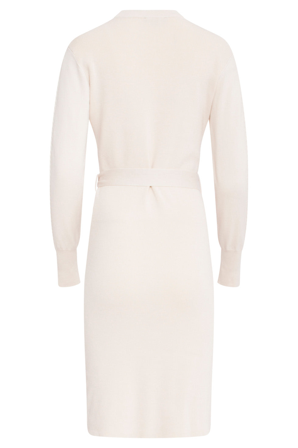 24622 Beige Gebreide Jurk Met Ronde Hals | Sand