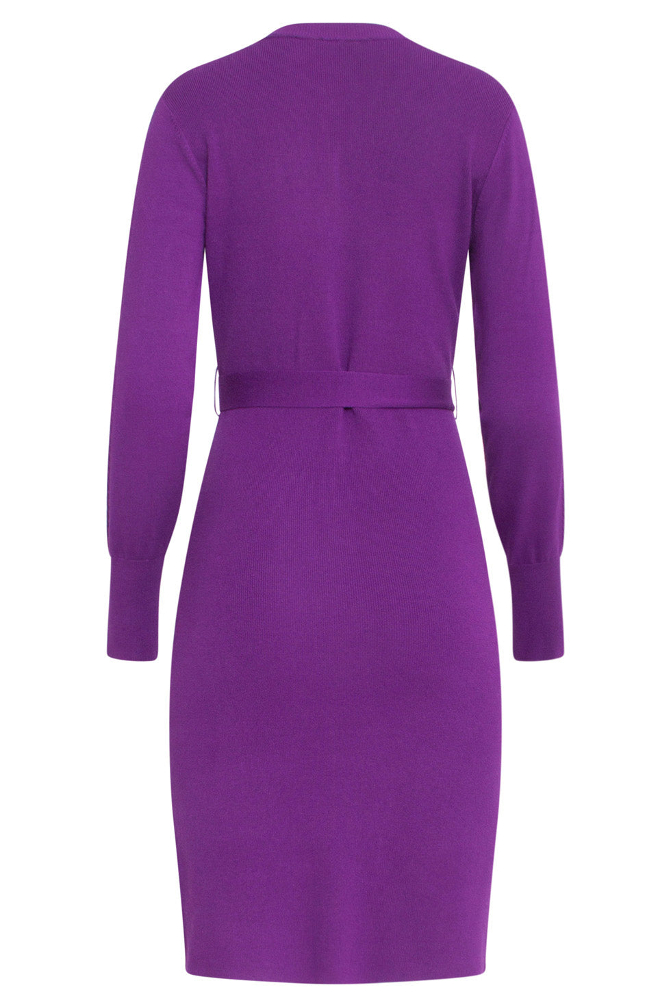 24622 Paarse Gebreide Jurk Met Ronde Hals | Purple