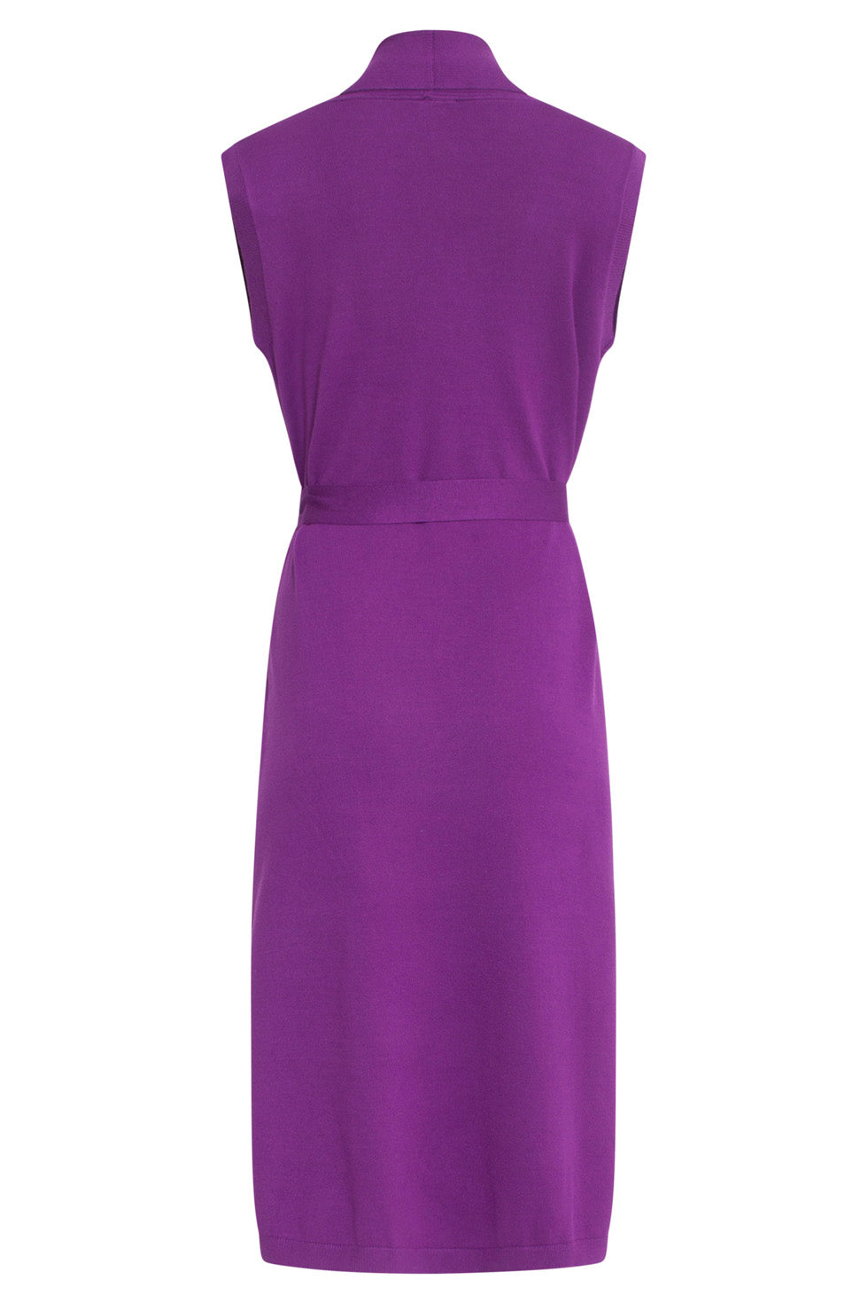 24623 Paars E Mouwloze Fijngebreide Cardigan | Purple
