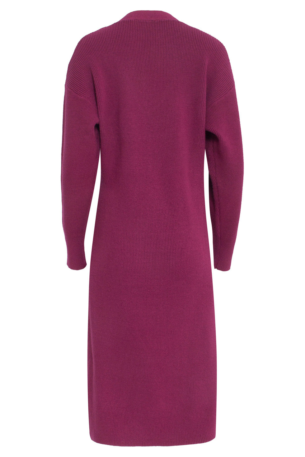 24625 Cerise Gebreide Overlapjurk | Cerise