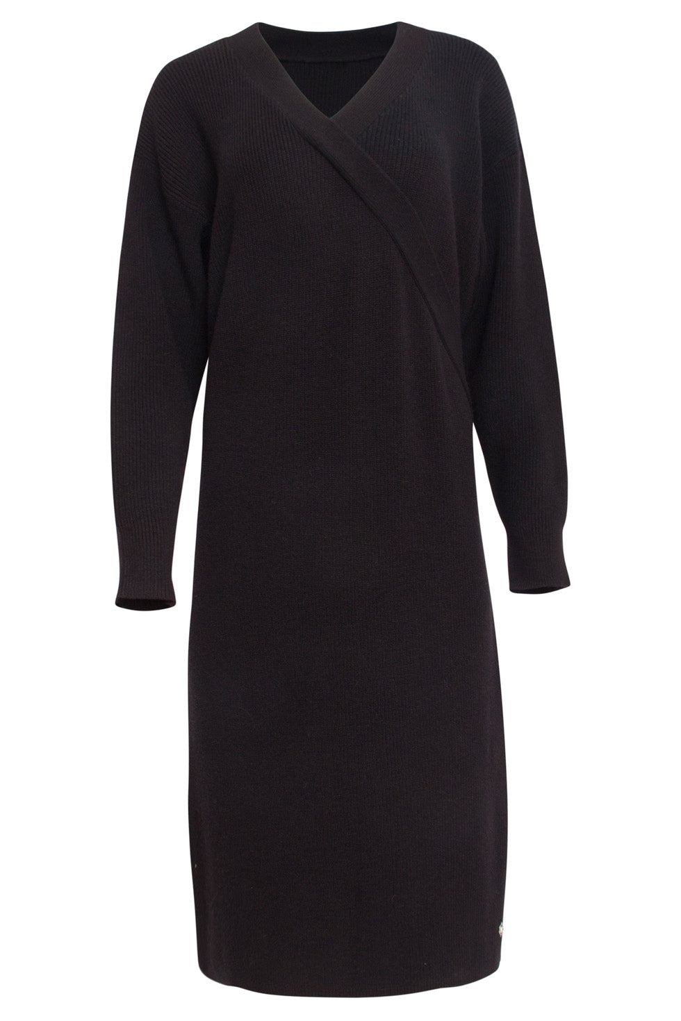 24625 E Gebreide Overlapjurk | Black