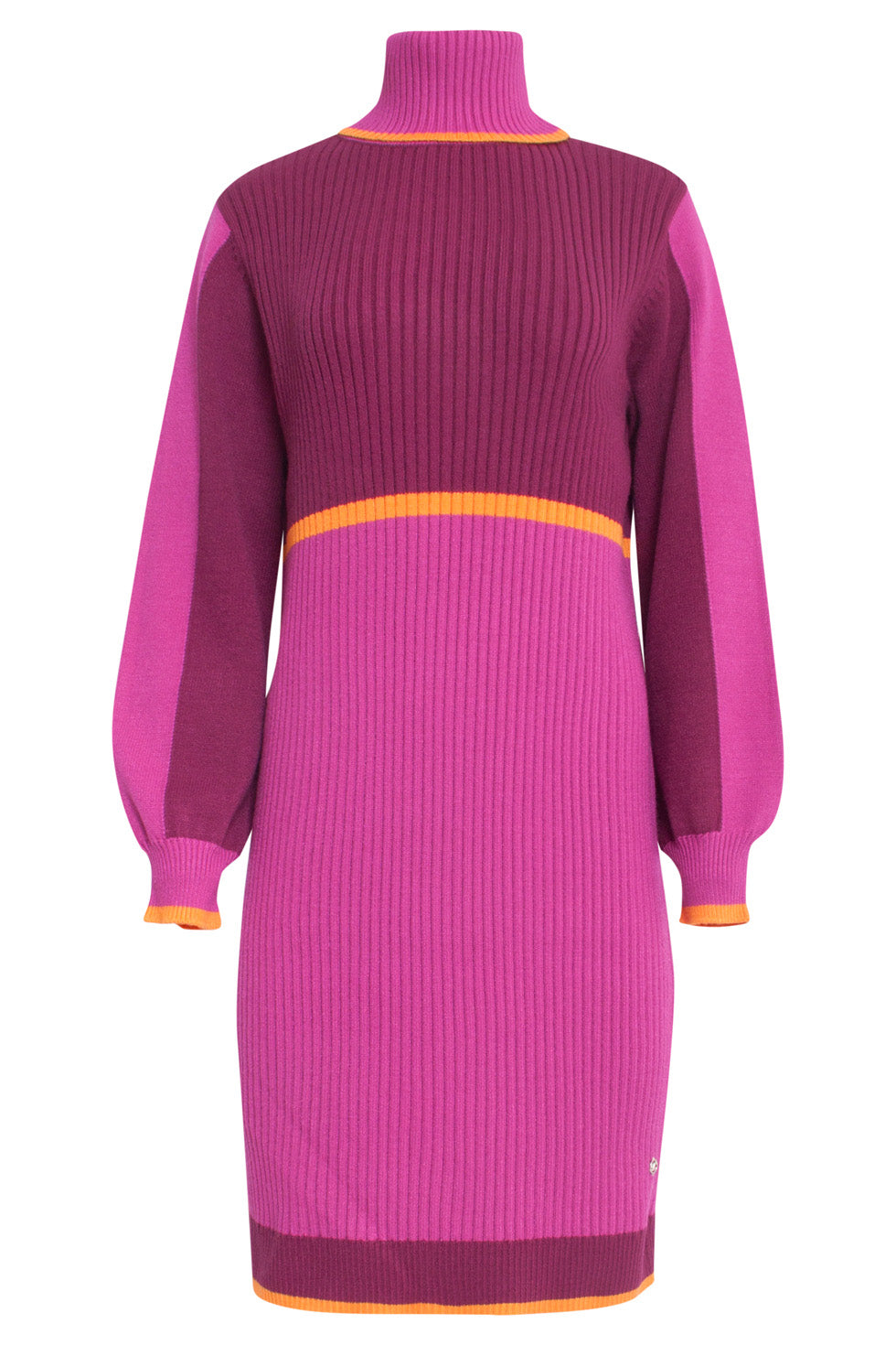 24627 blok Gebreide Jurk | Cerise - Bordeaux
